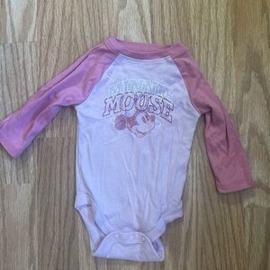 Disney Minnie Mouse Pink Long Sleeve Bodysuit